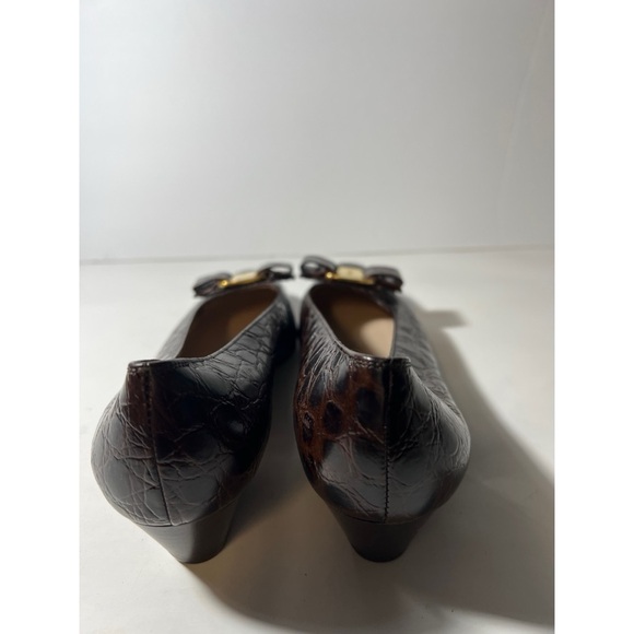 Salvatore Ferragamo  Brown Crocodile Pattern Women's Shoes - Picture 3 of 7